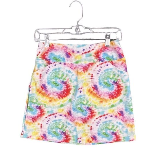 B-SKINZ WOMENS LINED GOLF SKORTS WHITE WITH MULTICOLORED PATTERN SIZE XS - Picture 2 of 10